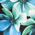 Zasłona KLEO z miękkiego welwetu dekorowana nadrukiem z niebieskimi kwiatami - 140 x 270 cm - czarny 8