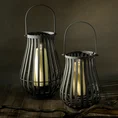 Lampion dekoracyjny LENA grafitowy z metalu - ∅ 24 x 32 cm - grafitowy 4