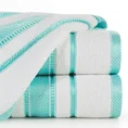 Ręcznik z żakardową błyszczącą bordiurą - 50 x 90 cm - biały 1