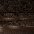 Ręcznik POLA z żakardową bordiurą zdobioną stebnowaniem - 30 x 50 cm - brązowy 2