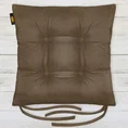 ADORE dwustronna welurowa poduszka siedziskowa na krzesło z czterema pikowaniami, gramatura 195 g/m2 - 40 x 40 x 8 cm - brązowy 1