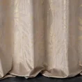 Zasłona ELENA z miękkiego welwetu ze złotym nadrukiem liści - 140 x 250 cm - beżowy 3