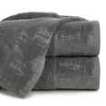 DIVA LINE Ręcznik LEYA z żakardową bordiurą z nowoczesnym srebrnym wzorem - 50 x 90 cm - stalowy 1