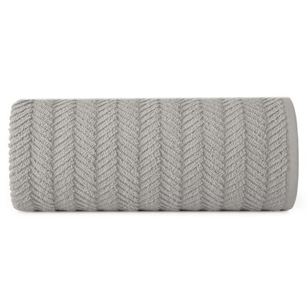 Ręcznik ETNO zdobiony wzorem jodełki 50 x 90 cm srebrny