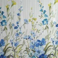 Firana NICOLE z malarskim deseniem niebieskich kwiatów oraz efektem deszczyku - 140 x 250 cm - niebieski 7