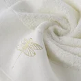 Ręcznik z błyszczącym haftem w kształcie ważki na szenilowej bordiurze - 70 x 140 cm - kremowy 5