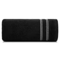 Ręcznik ALLY z bordiurą w pasy przetykany kontrastującą nicią miękki i puszysty, zero twist - 70 x 140 cm - czarny 3