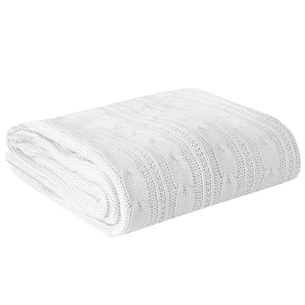 Koc AKRYL 2 miękki pled z dzianiny z warkoczami Koc AKRYL 2 miękki pled z dzianiny z warkoczami - 130 x 170 cm