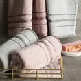 Ręcznik bawełniany KORAL z bordiurą podkreśloną  żakardowymi paseczkami - 30 x 50 cm - ciemnozielony 4