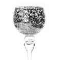 Świecznik szklany VENICE na wysmukłej nóżce ze srebrzystym kielichem o marmurkowej strukturze - ∅ 13 x 40 cm - biały 4