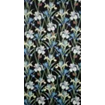 Zasłona MAJA z welwetu z motywem barwnych irysów - 140 x 250 cm - czarny 6