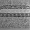 Ręcznik bawełniany MALIKA 50X90 cm z żakardową bordiurą ze wzorem podkreślonym błyszczącą nicią jasnoszary - 50 x 90 cm - jasnoszary 2
