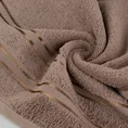 Ręcznik MANOLA z bordiurą podkreśloną żakardowymi paseczkami - 30 x 50 cm - brązowy 5