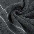 Ręcznik EMINA bawełniany z bordiurą podkreśloną klasycznymi paskami - 70 x 140 cm - grafitowy 5