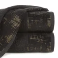 DIVA LINE Ręcznik LEYA z żakardową bordiurą z nowoczesnym złotym wzorem - 70 x 140 cm - czarny 1