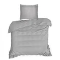 NOVA COLOUR Poszewka na poduszkę bawełniana z satynowym połyskiem i ozdobną kantą - 50 x 60 cm - stalowy 5