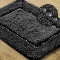 Miękki bawełniany dywanik CHIC zdobiony kryształkami - 60 x 90 cm - czarny 1