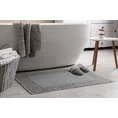 Dywanik łazienkowy NIKA z bawełny, dobrze chłonący wodę z geometrycznym wzorem wykończony błyszczącą nicią - 50 x 70 cm - szary 1