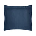 NOVA COLOUR Poszewka na poduszkę bawełniana z satynowym połyskiem i ozdobną kantą - 50 x 70 cm - granatowy 1
