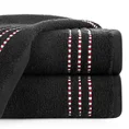 Ręcznik bawełniany FIORE z ozdobnym stebnowaniem - 30 x 50 cm - czarny 1