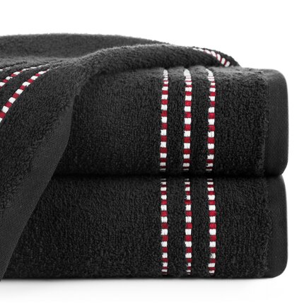 Фото - Рушник Ręcznik bawełniany FIORE z ozdobnym stebnowaniem 30 x 50 cm czarny
