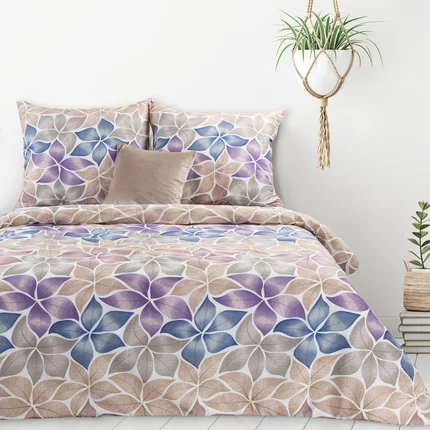 DESIGN 91 Komplet pościeli IDA 05 z barwnym motywem symetrycznych kwiatów DESIGN 91 Komplet pościeli IDA 05 z barwnym motywem symetrycznych kwiatów - 220 x 200 cm