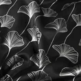Zasłona zaciemniająca ze srebrnym nadrukiem z liśćmi miłorzębu - 135 x 250 cm - czarny 6
