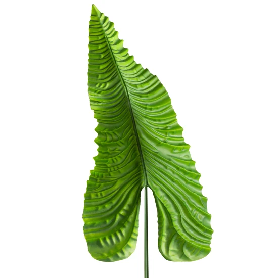 DUŻY OZDOBNY LIŚĆ BOTANICZNY, kwiat sztuczny dekoracyjny z silikonu - 107 cm - zielony