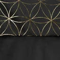 Zasłona z welwetu z ozdobnym pasem z geometrycznym złotym nadrukiem w górnej części - 140 x 250 cm - czarny 7