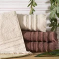 Ręcznik bawełniany MIRENA w stylu boho z frędzlami - 70 x 140 cm - beżowy 4