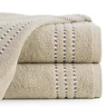 Ręcznik bawełniany FIORE z ozdobnym stebnowaniem - 50 x 90 cm - beżowy 1