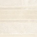 EUROFIRANY PREMIUM Ręcznik MIRO w kolorze kremowym, z włókien bambusowych z żakardową bordiurą zdobioną lśniącymi paskami - 70 x 140 cm - kremowy 2