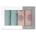Zestaw upominkowy LOTUS 6 szt ręczników z haftem z motywem kwiatu lotosu w kartonowym opakowaniu na prezent - 53 x 37 x 11 cm - pudrowy róż 2
