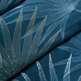 TERRA COLLECTION Komplet pościeli MONTENEGRO 3 z makosatyny bawełnianej z graficznym wzorem liści - 220 x 200 cm - ciemnoniebieski 7
