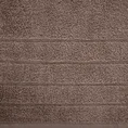 Ręcznik bawełniany DALI z bordiurą w paseczki przetykane srebrną nitką - 30 x 50 cm - jasnobrązowy 2