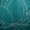 Bieżnik welwetowy BLINK 12 z welwetu z dużym wzorem kwiatu lotosu - 35 x 220 cm - ciemnoturkusowy 5