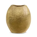 Wazon ceramiczny z wytłaczanym wzorem złoty - 18 x 12 x 20 cm - złoty 1