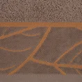 LIMITED COLLECTION ręcznik ALISMA 2 z welwetową bordiurą z  wzorem dużych liści CIEPŁO BRĄZÓW - 70 x 140 cm - brązowy 2