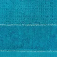 Ręcznik z welurową bordiurą przetykaną błyszczącą nicią - 70 x 140 cm - turkusowy 2
