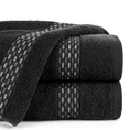 Ręcznik RIVA chłonny i wytrzymały z przeplataną bordiurą - 70 x 140 cm - czarny 1