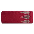 Ręcznik świąteczny SANTA 15 bawełniany z aplikacją z choinkami i drobnymi kryształkami - 70 x 140 cm - czerwony 3