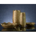 Wazon ceramiczny SELMA z wytłaczanym wzorem brązowo-złoty - ∅ 13 x 15 cm - brązowy 5
