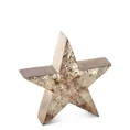 Figurka świąteczna Gwiazda z efektem kory - 15 x 4 x 15 cm - brązowy 3