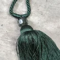Dekoracyjny sznur do upięć z chwostem i koralikiem - dł. 60 cm - butelkowy zielony 3