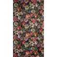 Zasłona PEONIA z miękkiego welwetu z nadrukiem malowanych ręcznie kwiatów z efektem 3D - 140 x 270 cm - bordowy 9