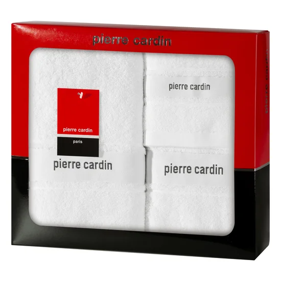 PIERRE CARDIN Komplet 3 szt ręczników NEL w eleganckim opakowaniu, idealne na prezent - 40 x 34 x 9 cm - biały