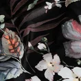 Zasłona gotowa ALANI z welwetu z pięknym nadrukiem kwiatów - 140 x 270 cm - czarny 11