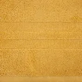 Ręcznik GALA bawełniany z  bordiurą w paski podkreślone błyszczącą nicią - 70 x 140 cm - musztardowy 2