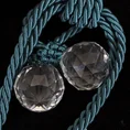 Dekoracyjny sznur do upięć z kryształkami glamour - dł. 45 cm - ciemnoturkusowy 3