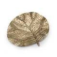Patera metalowa KAREN 9 w formie liścia z wytłoczeniami - 27 x 23 x 4 cm - złoty 1